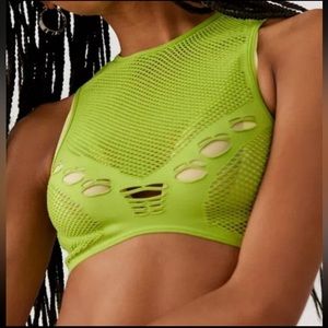 Green urban outfitters fishnet top